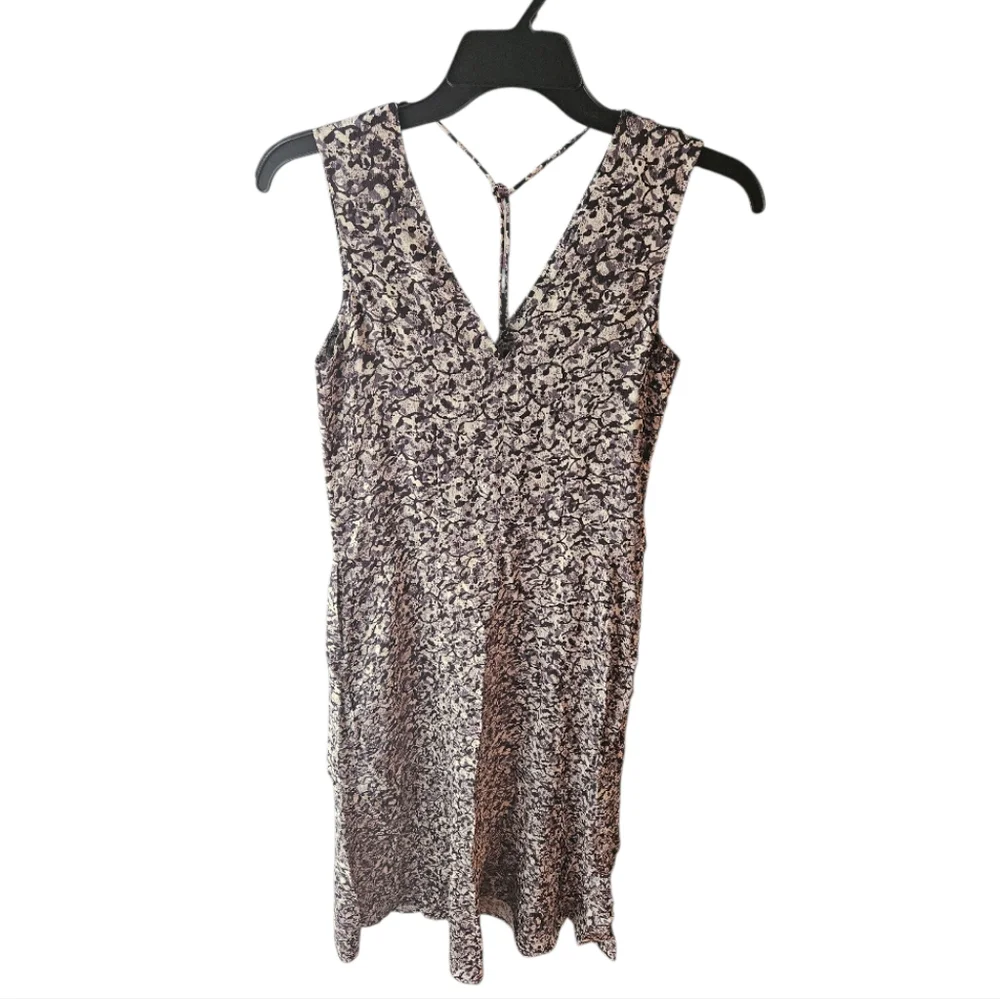 Everlane The Satin V Neck Maxi Splatter Dress Size XXS - Picture 2 of 9